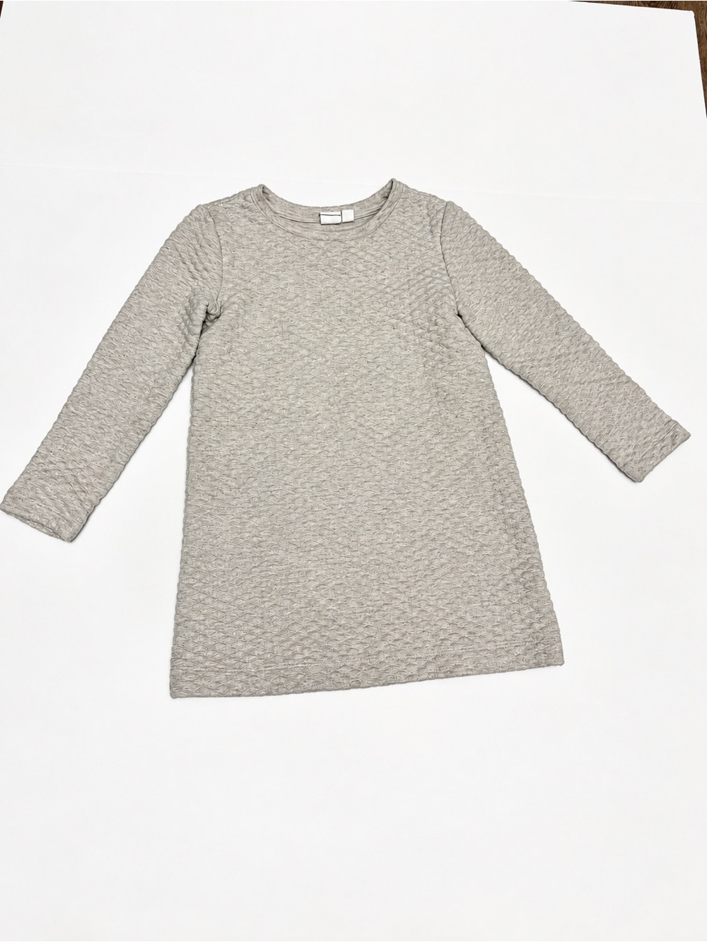 GAP Girls' Quilted Long Sleeve Tunic - Light Gray